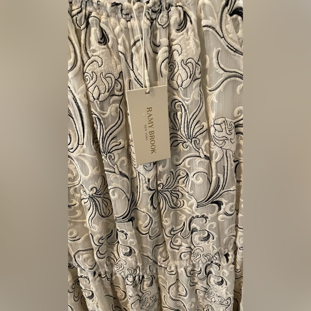Ramy Brook silk mini dress black and white switl nwt S - Picture 5 of 9